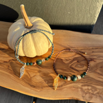 画像をギャラリービューアに読み込む, Macrame Bracelet Moss agate, Blood stone, Garden quartz
