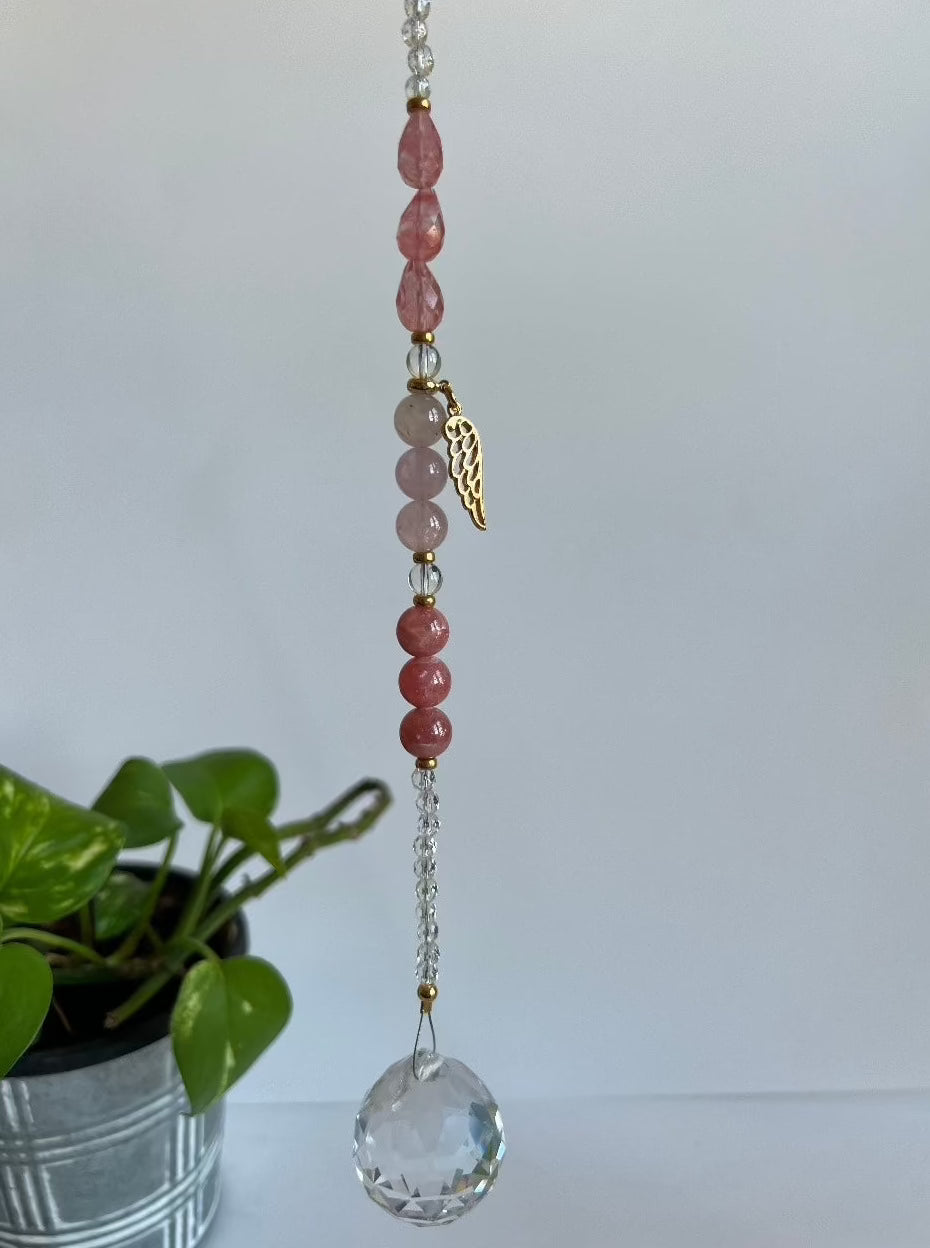 Pink Heart Chakra Suncatcher