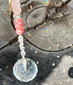 Pink Heart Chakra Suncatcher