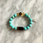 Load image into Gallery viewer, Turquoise and Tiger eye Money Fortune Bracelet designed by psychic Setsu
